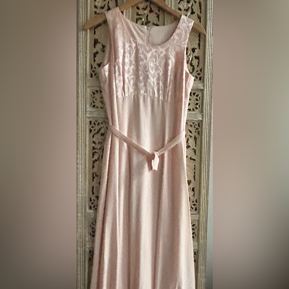 Vintage Be Smart Pink Summer  Maxi Dress With Bolero Jacket Set Wedding Party - Picture 12 of 12